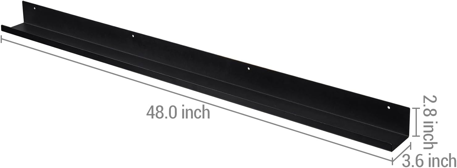 Black Metal Floating Picture Ledge Shelf
