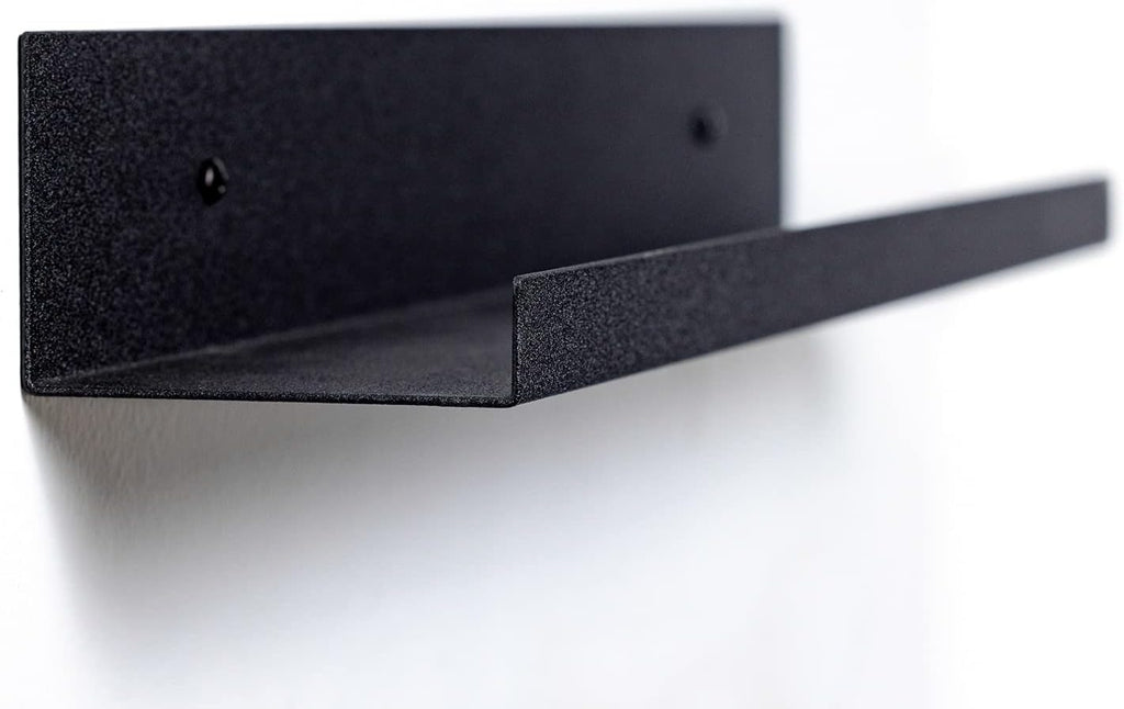 Modern Black Metal Floating Wall Shelf