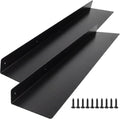 Heavy‑Duty Black Metal Floating Shelves