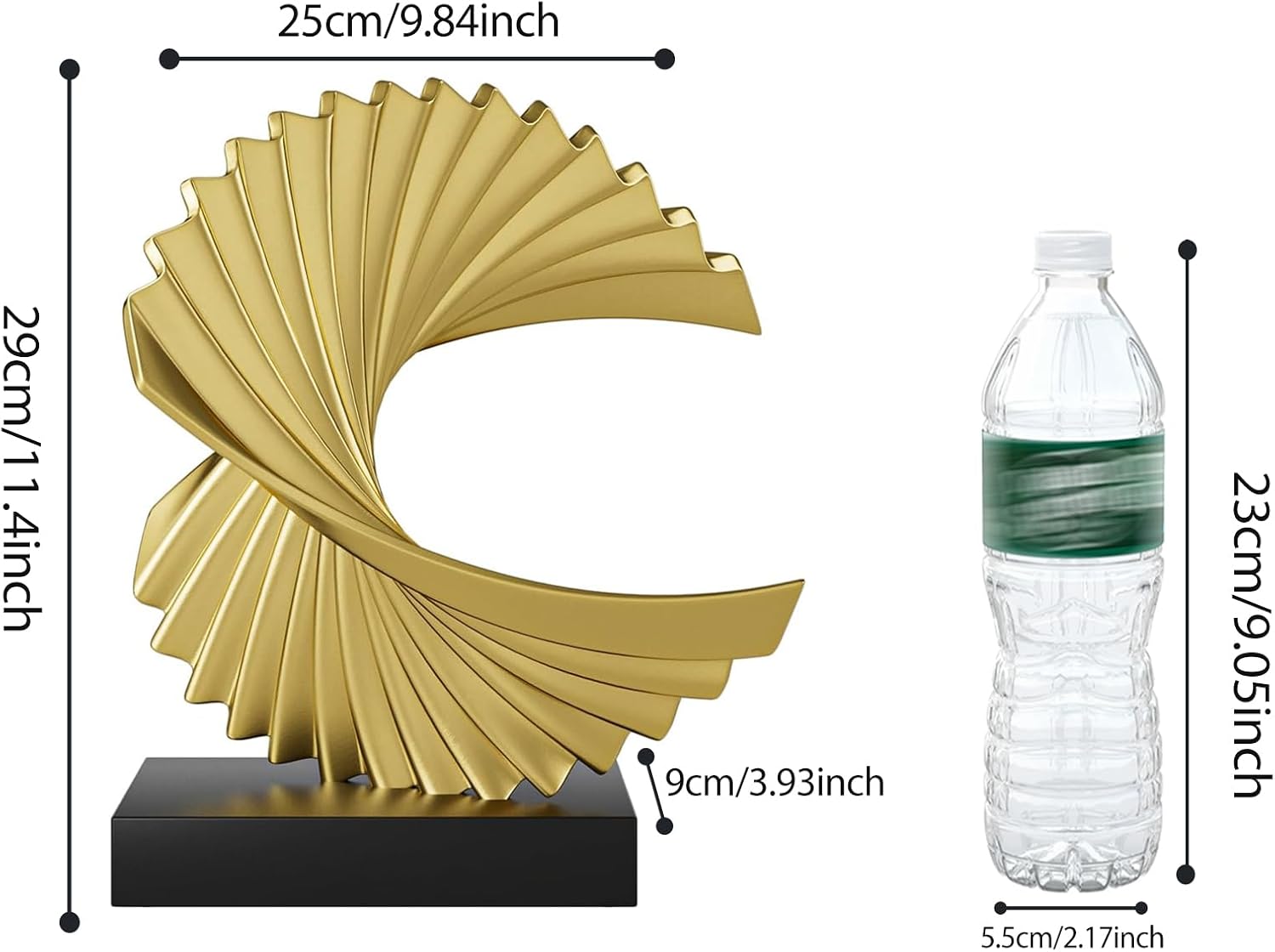 Gold Abstract Ocean Wave Tabletop Statue