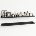 Black Metal Wall‑Mounted Floating Shelves
