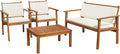 Acacia Wood Outdoor Patio Conversation Set