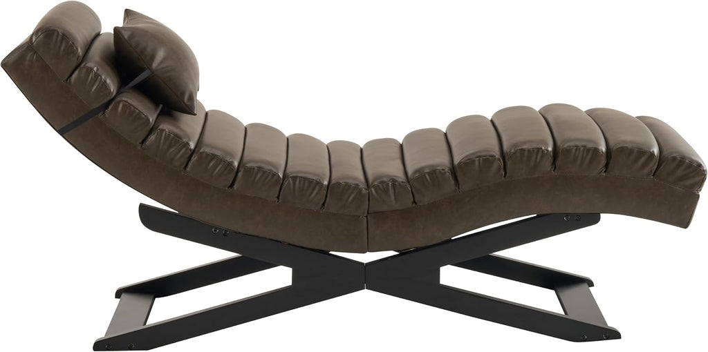 Faux Leather Indoor Ergonomic Chaise Lounge Chair