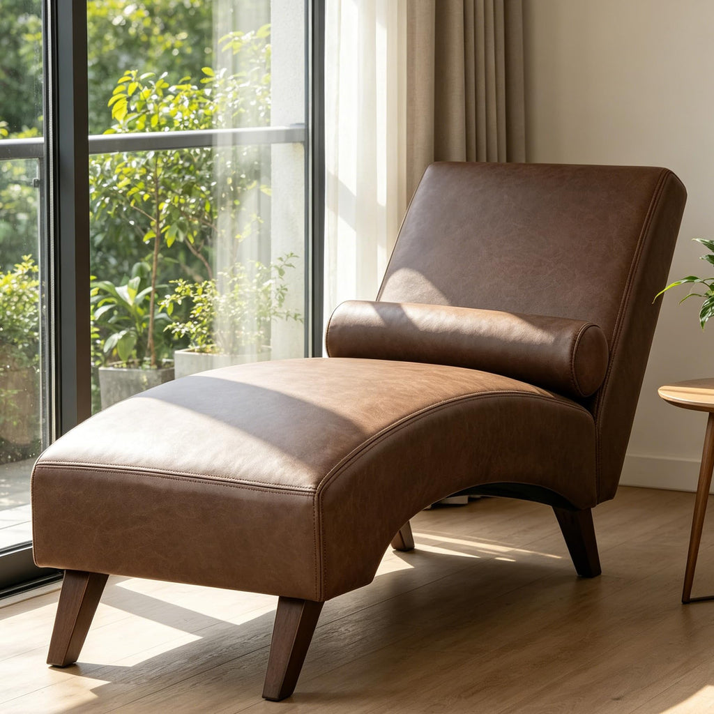 Ergonomic Faux Leather Indoor Chaise Lounge Chair