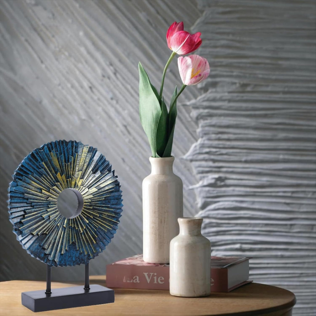 Luxury Blue Gold Round Decor Sculpture