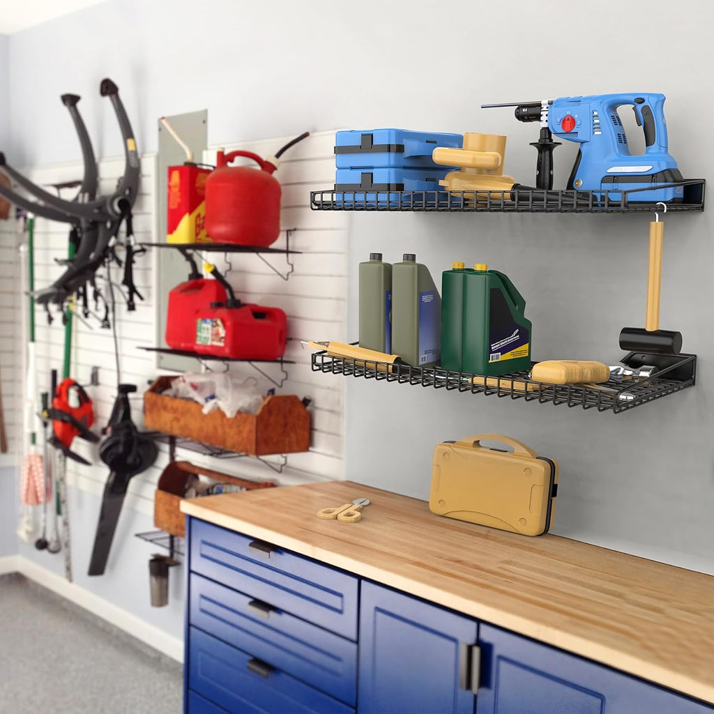 Garage Wall‑Mounted Storage Shelves Set