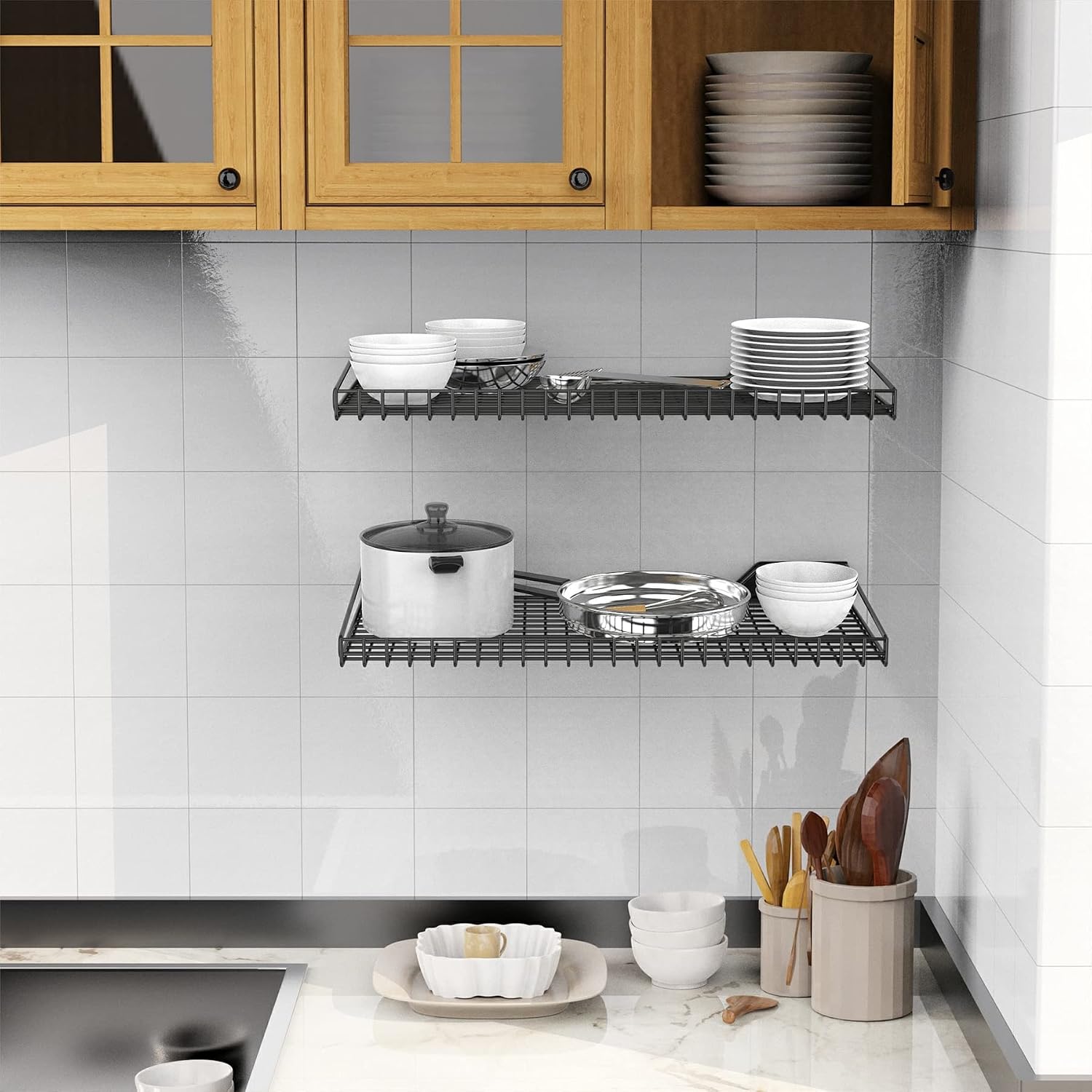Garage Wall‑Mounted Storage Shelves Set