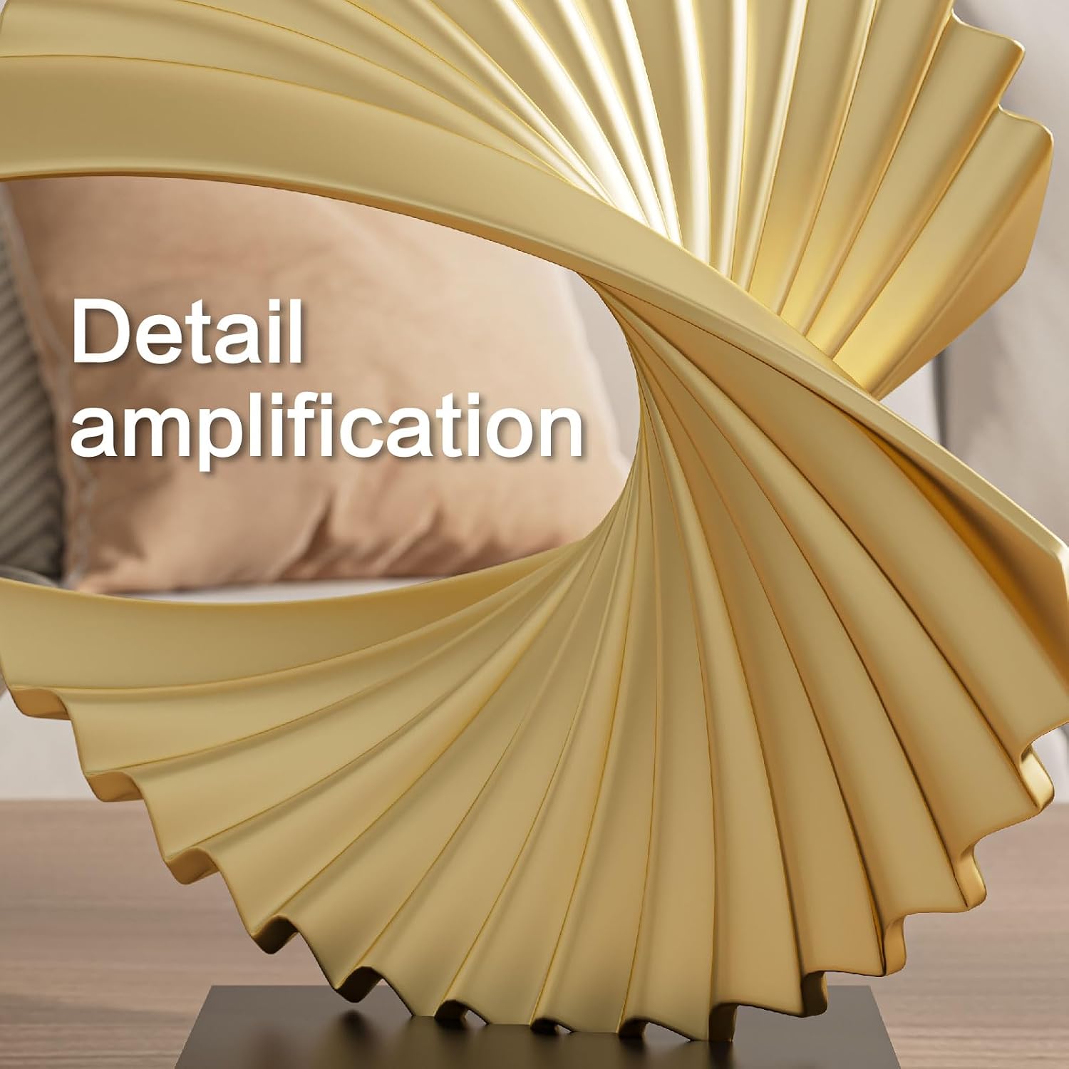 Gold Abstract Ocean Wave Tabletop Statue