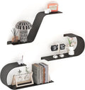 Modern Black Metal Floating Wall Shelves