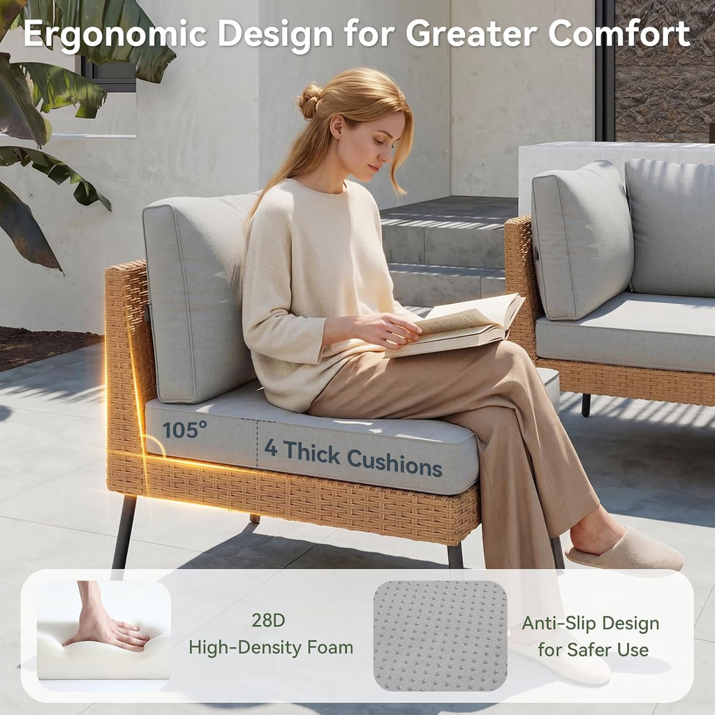 Wicker 8‑Piece Outdoor Sectional Sofa Set