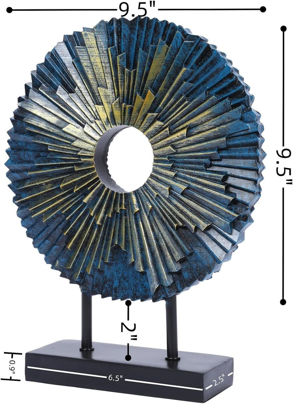 Luxury Blue Gold Round Decor Sculpture