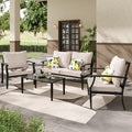 Metal Outdoor High‑Back Conversation Set