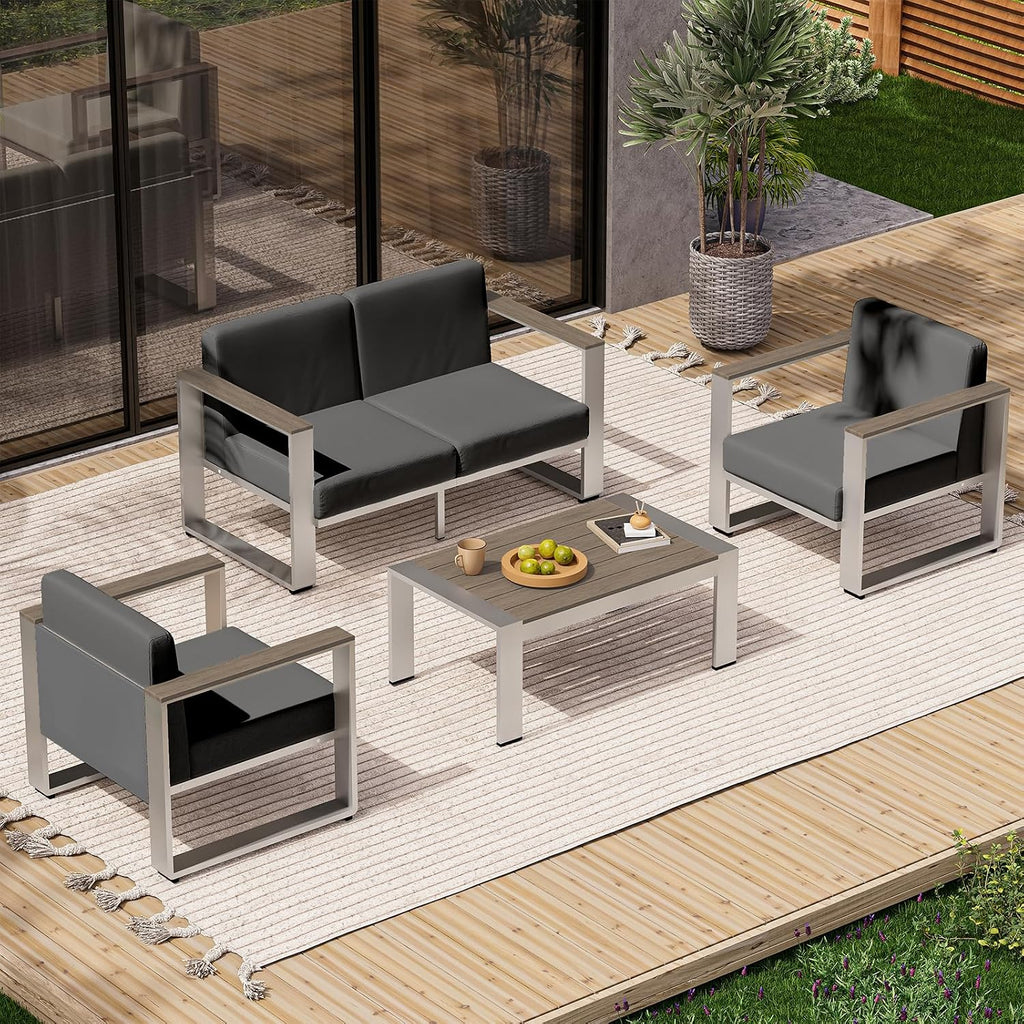 Modern Aluminum Outdoor Conversation Sofa Set