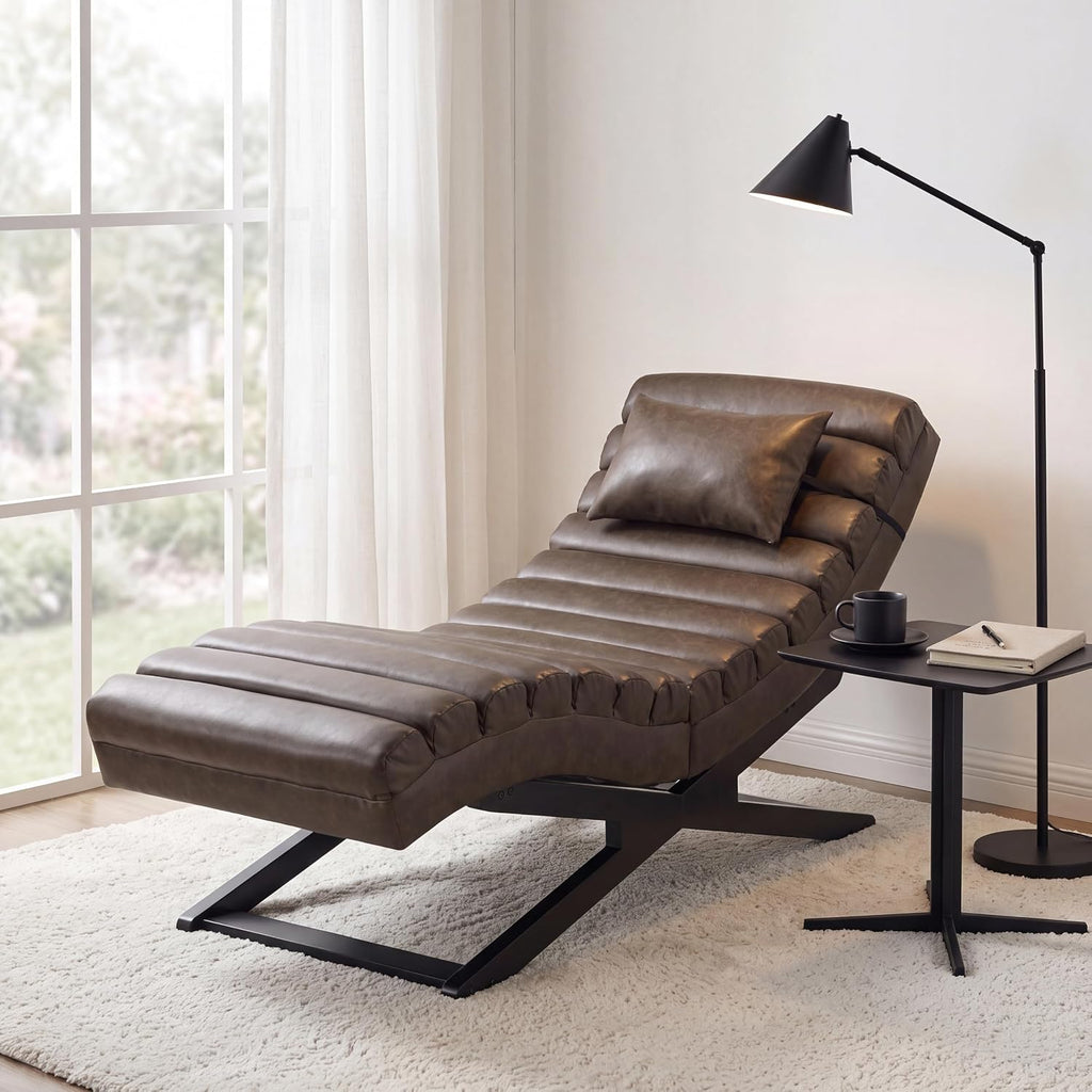 Faux Leather Indoor Ergonomic Chaise Lounge Chair