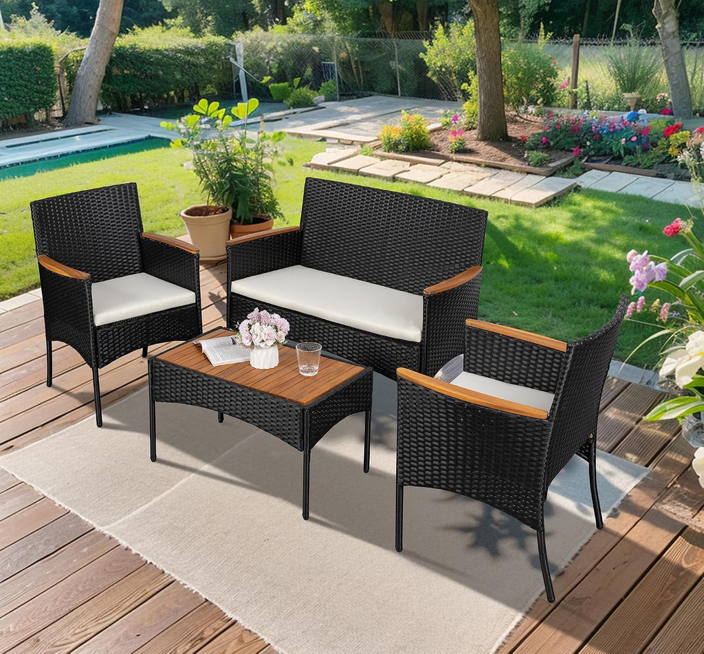 Wicker Outdoor Patio Conversation Furniture Set