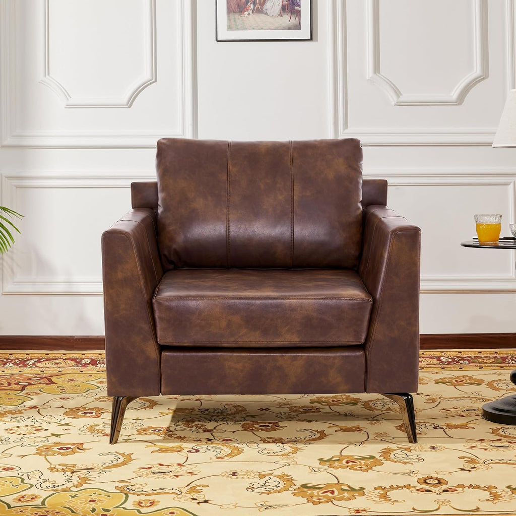Faux Leather Modern Accent Arm Chair
