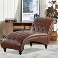 Tufted Leather Indoor Chaise Lounge Chair
