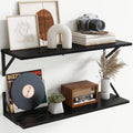 Metal‑Bracket Floating Wall Storage Shelves