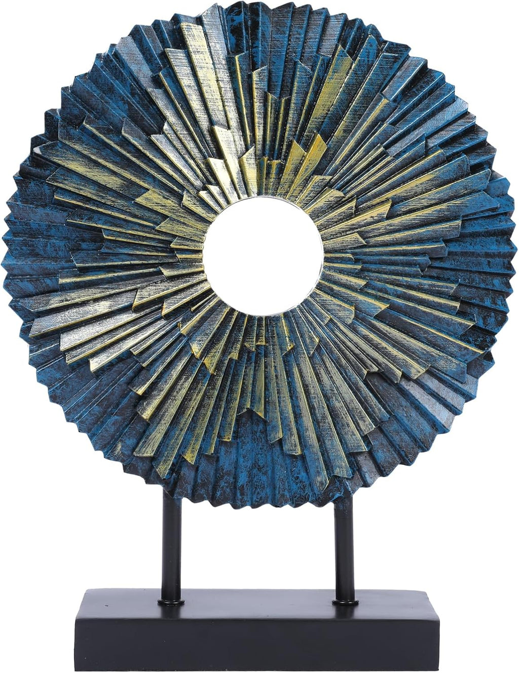 Luxury Blue Gold Round Decor Sculpture
