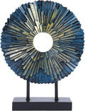 Luxury Blue Gold Round Decor Sculpture