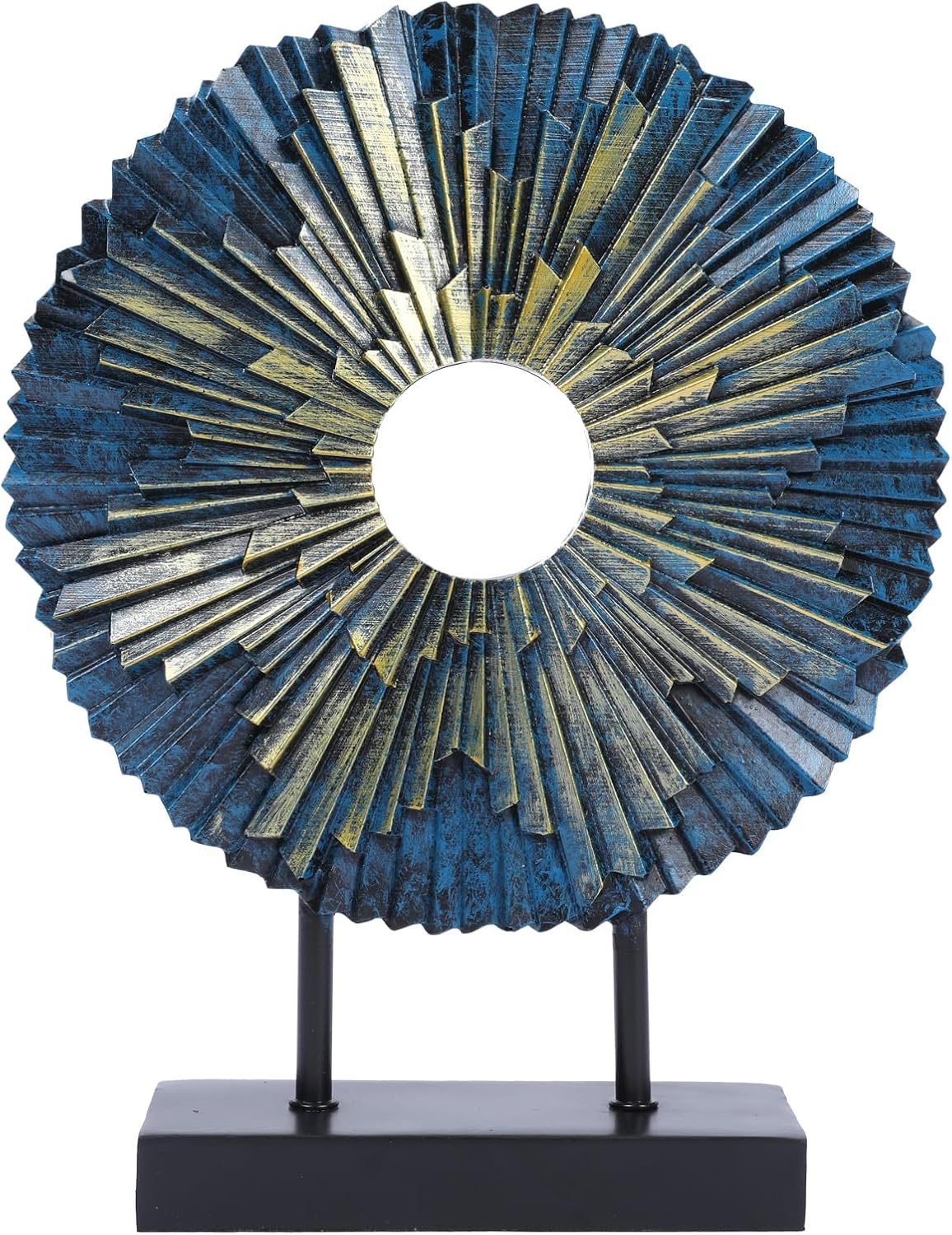 Luxury Blue Gold Round Decor Sculpture