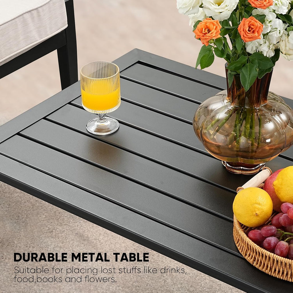 Metal Outdoor High‑Back Conversation Set