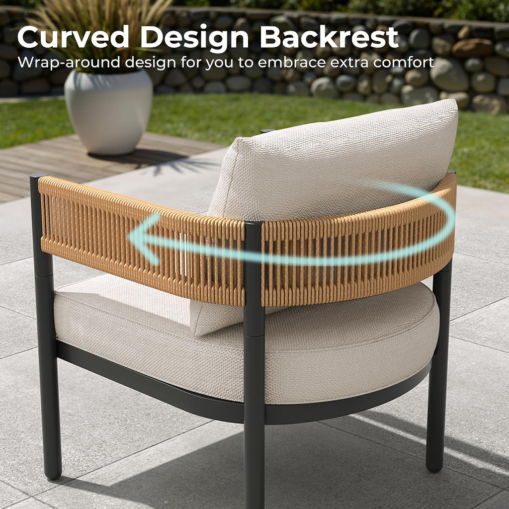 Natural 4‑Piece Outdoor Conversation Set