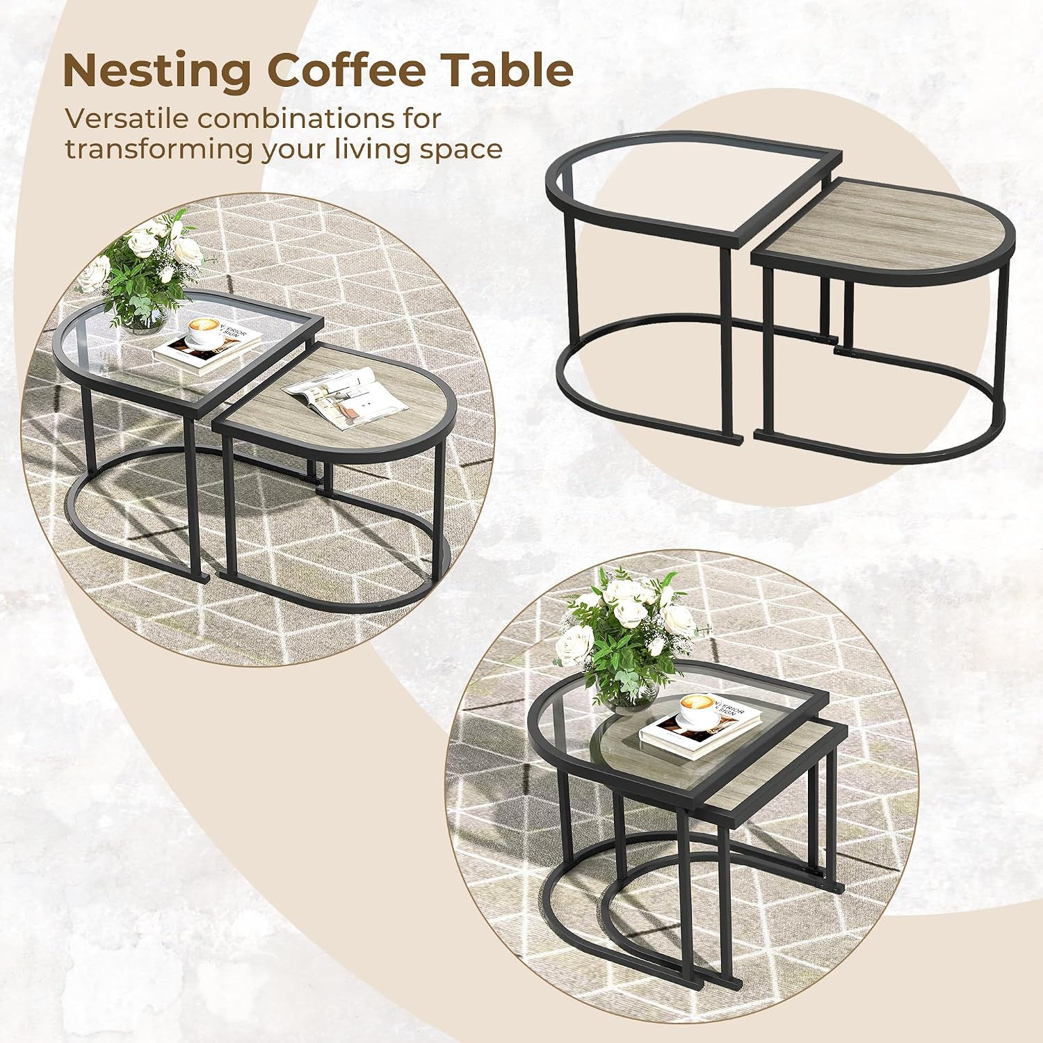Natural 4‑Piece Outdoor Conversation Set