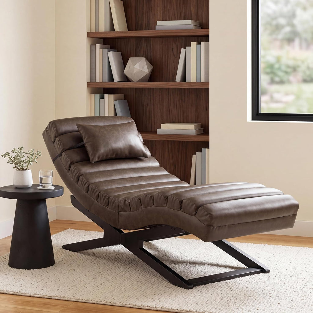 Faux Leather Indoor Ergonomic Chaise Lounge Chair