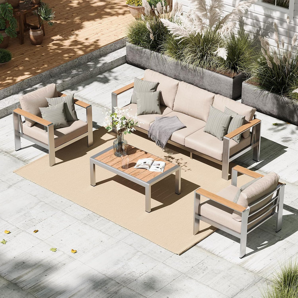 Aluminum Outdoor Patio Conversation Sofa Set