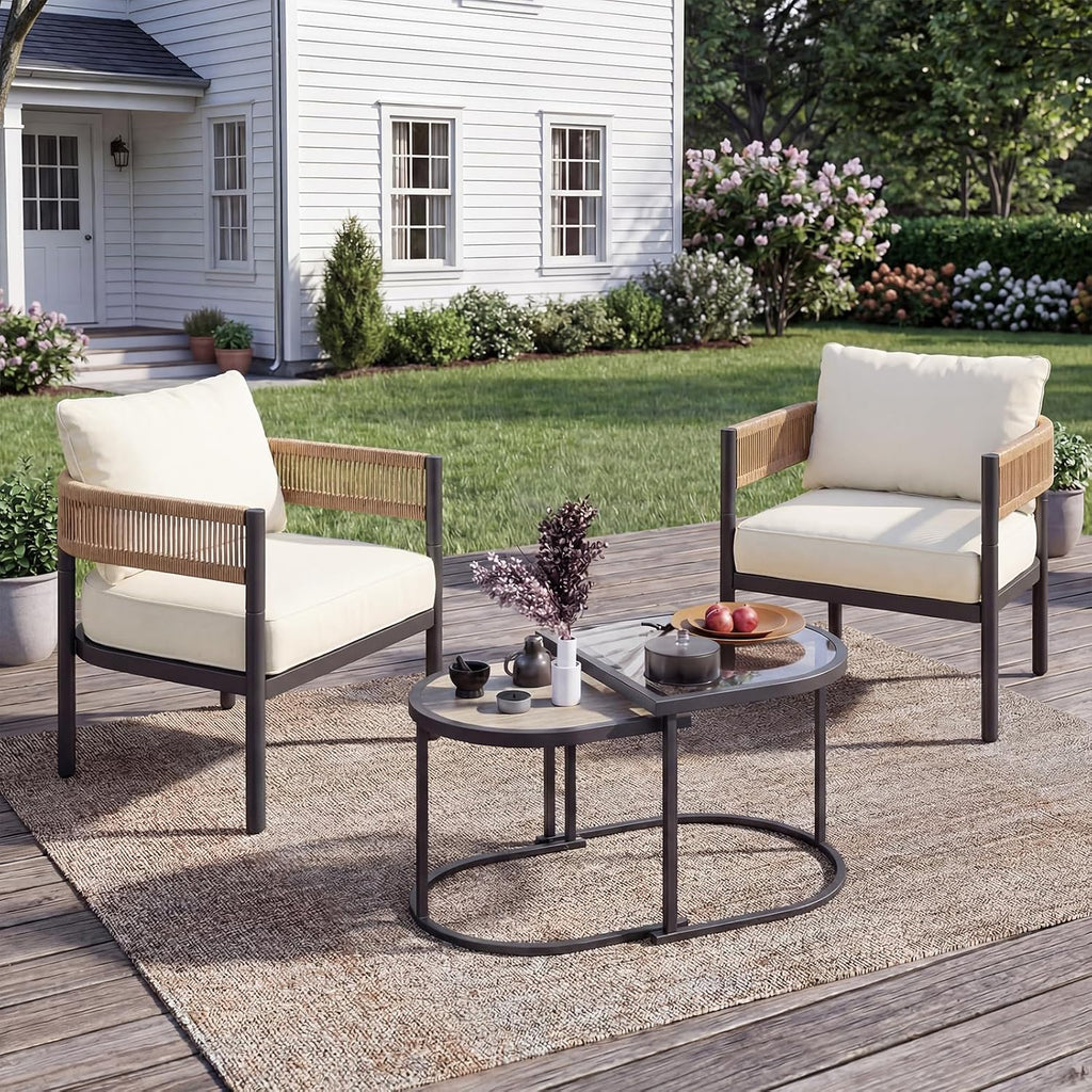 Natural 4‑Piece Outdoor Conversation Set