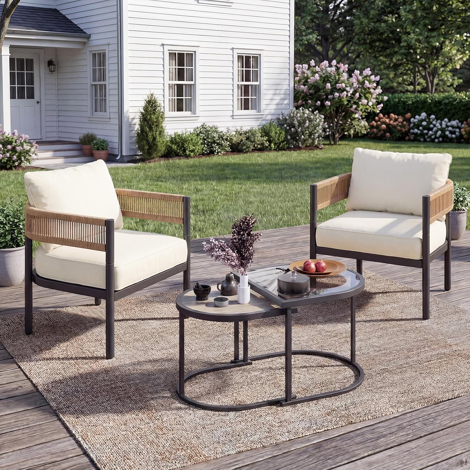 Natural 4‑Piece Outdoor Conversation Set