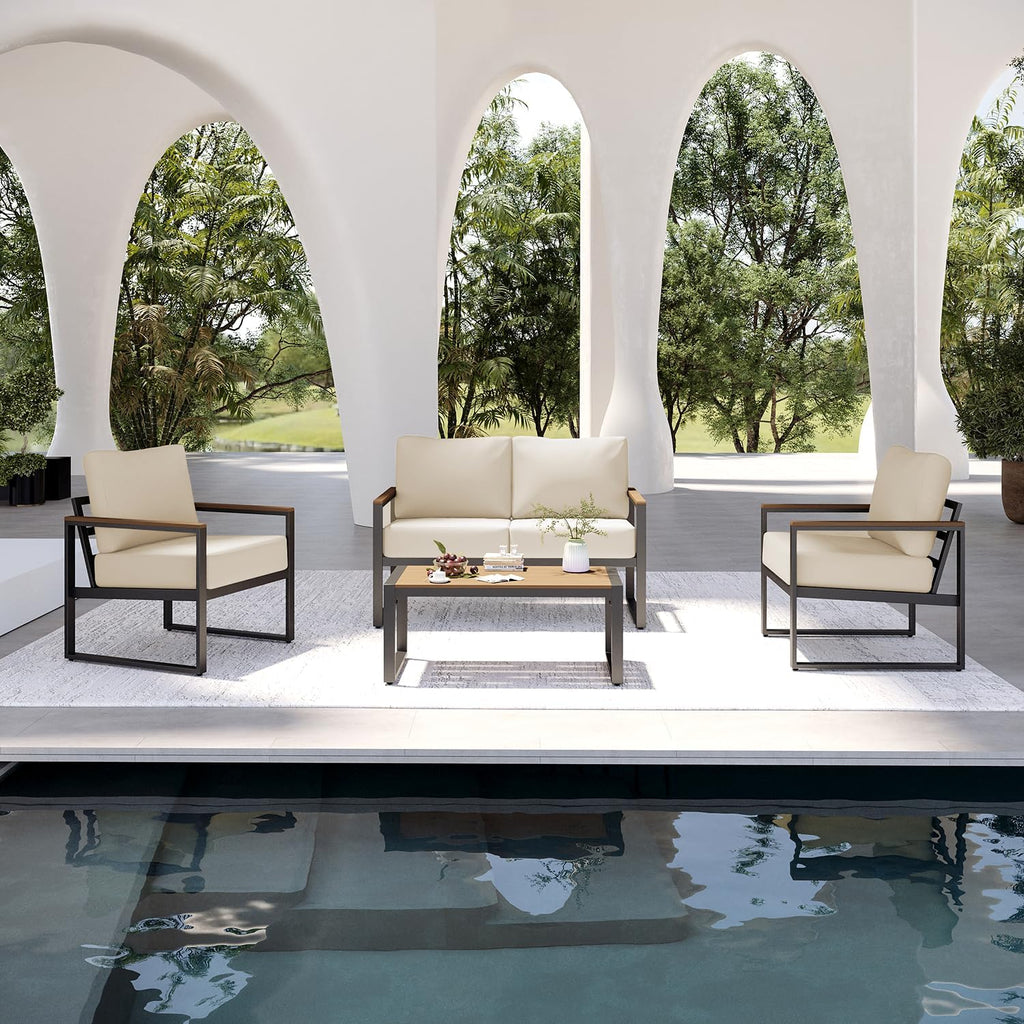 Modern Metal Outdoor Conversation Sofa Set