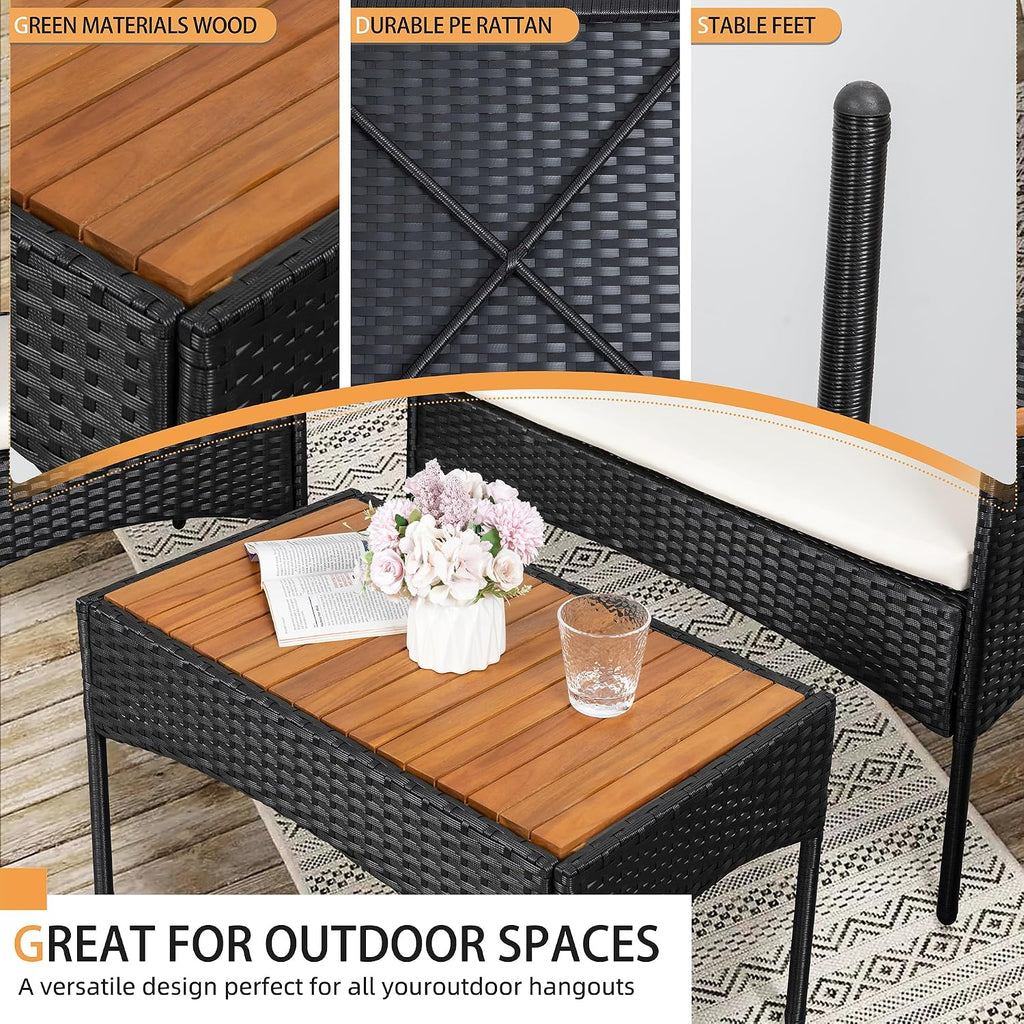 Wicker Outdoor Patio Conversation Furniture Set
