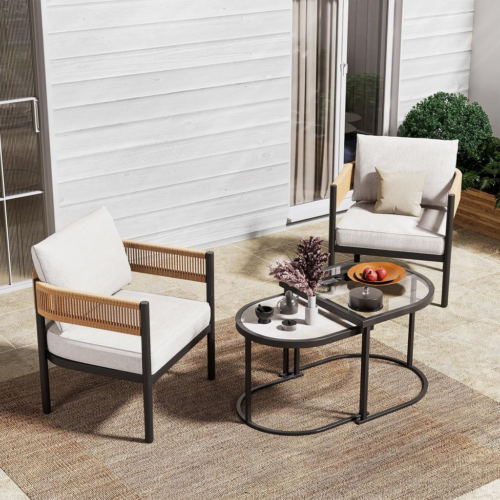 Natural 4‑Piece Outdoor Conversation Set